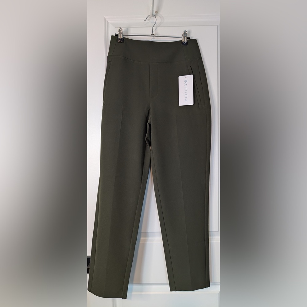 Athleta Olive Green Straight Leg Pants NWOT